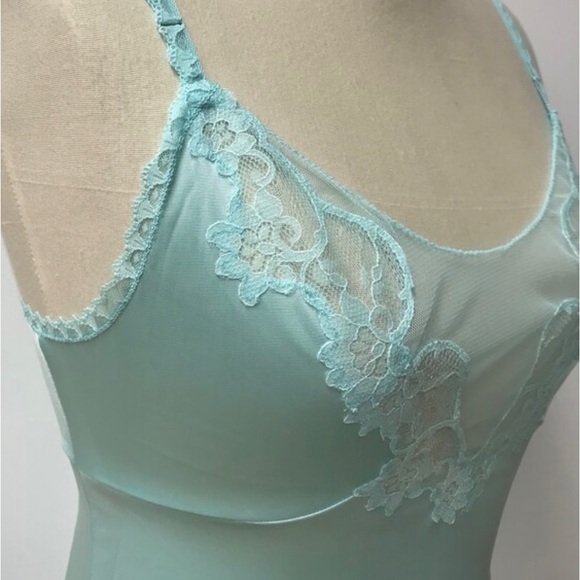 Vtg 80s Aquamarine Full Slip, Van Raalte 73527, Sz tall 32, Slip/Dress, Nylon - Picture 5 of 6